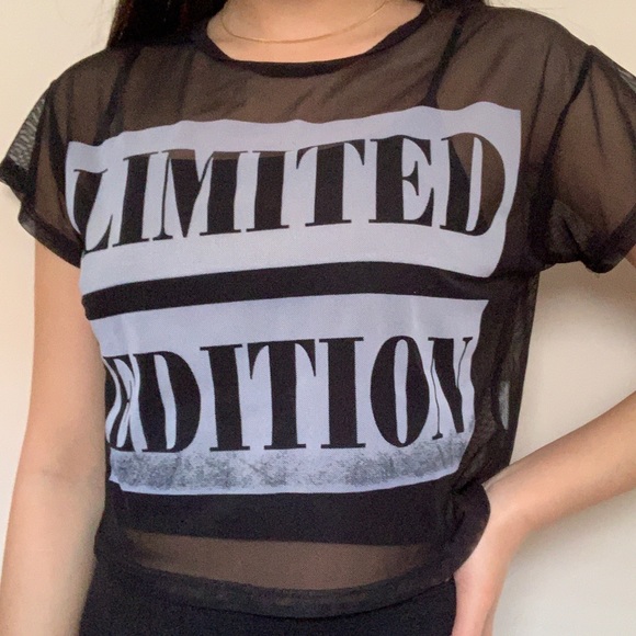 🍒2/$20🍒 “Limited Edition” Cropped Mesh Top - Picture 2 of 2